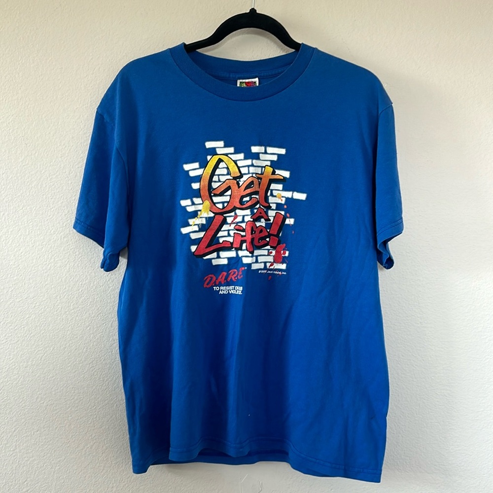 D.A.R.E. Vintage Cobalt Royal Blue “Get A Life” T Shirt